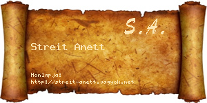 Streit Anett névjegykártya